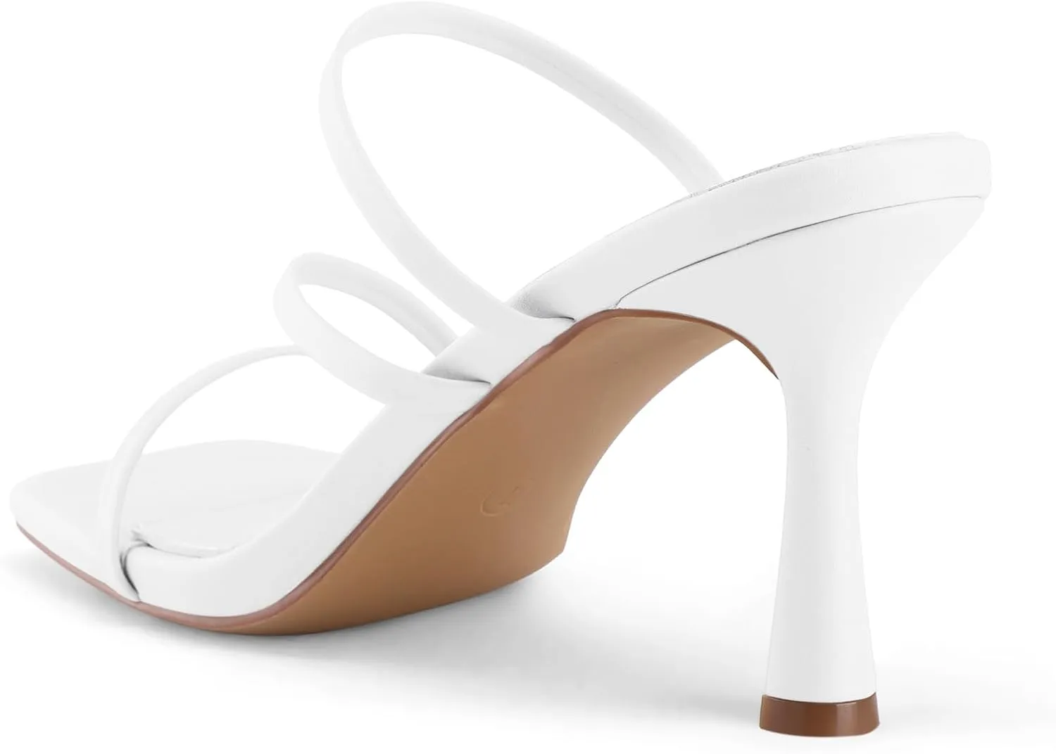 Shoe'N Tale Strappy Kitten Heels For Women Stiletto Mules Square Open Toe Slip On Sandals