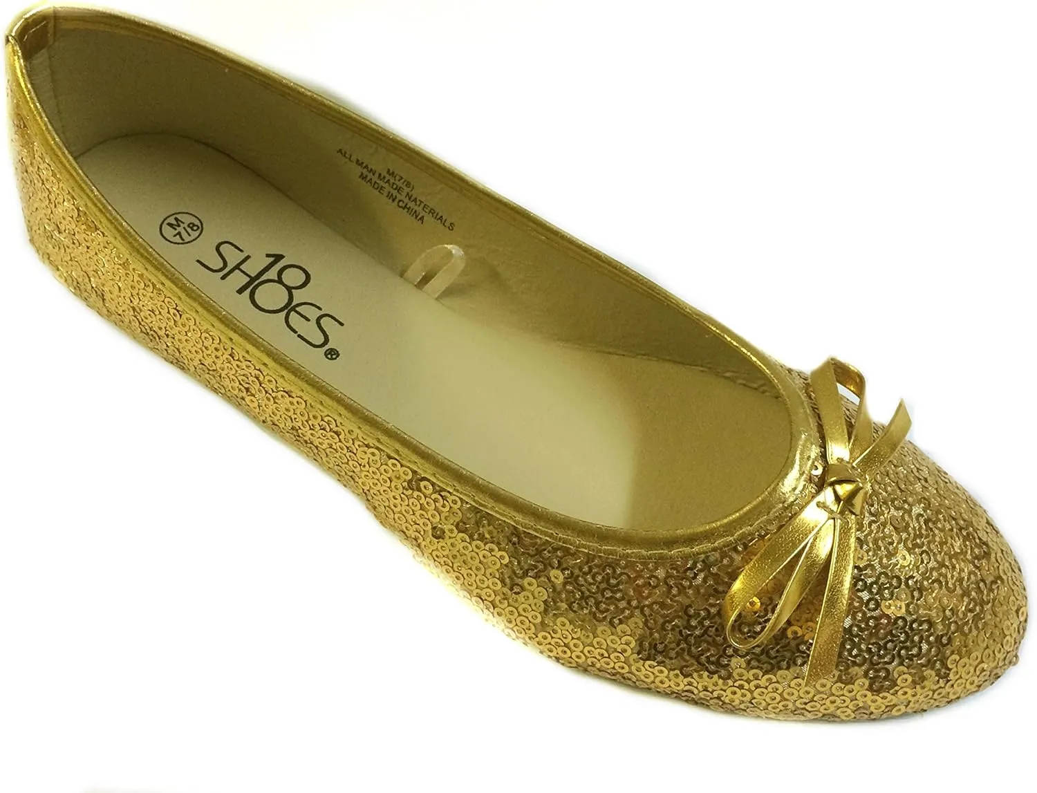 Shoes8teen Womens Sequin Ballet Flat