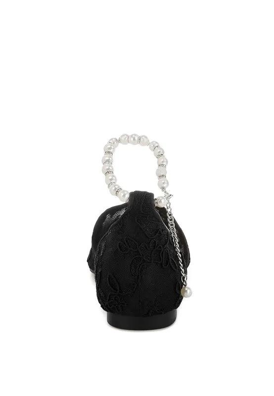 Shrami Pearl & Rhinestone Strap Flat Sandals