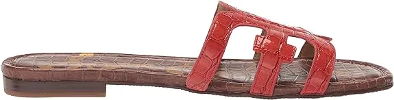 Slide Edelman Mule Red Terracotta Slip-On Anti-slip Sandals Flats Leather Open-Toe Bay Reliable Sam