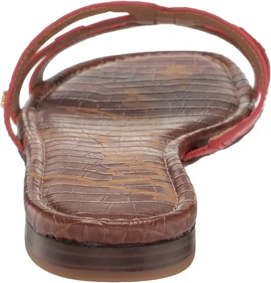 Slide Edelman Mule Red Terracotta Slip-On Anti-slip Sandals Flats Leather Open-Toe Bay Reliable Sam