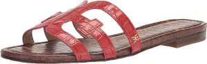 Slide Edelman Mule Red Terracotta Slip-On Anti-slip Sandals Flats Leather Open-Toe Bay Reliable Sam