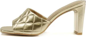 Soda JITTER ~ Women Slip On Flat Heel Squared Toe Diamond Quilted Fashion Sandal