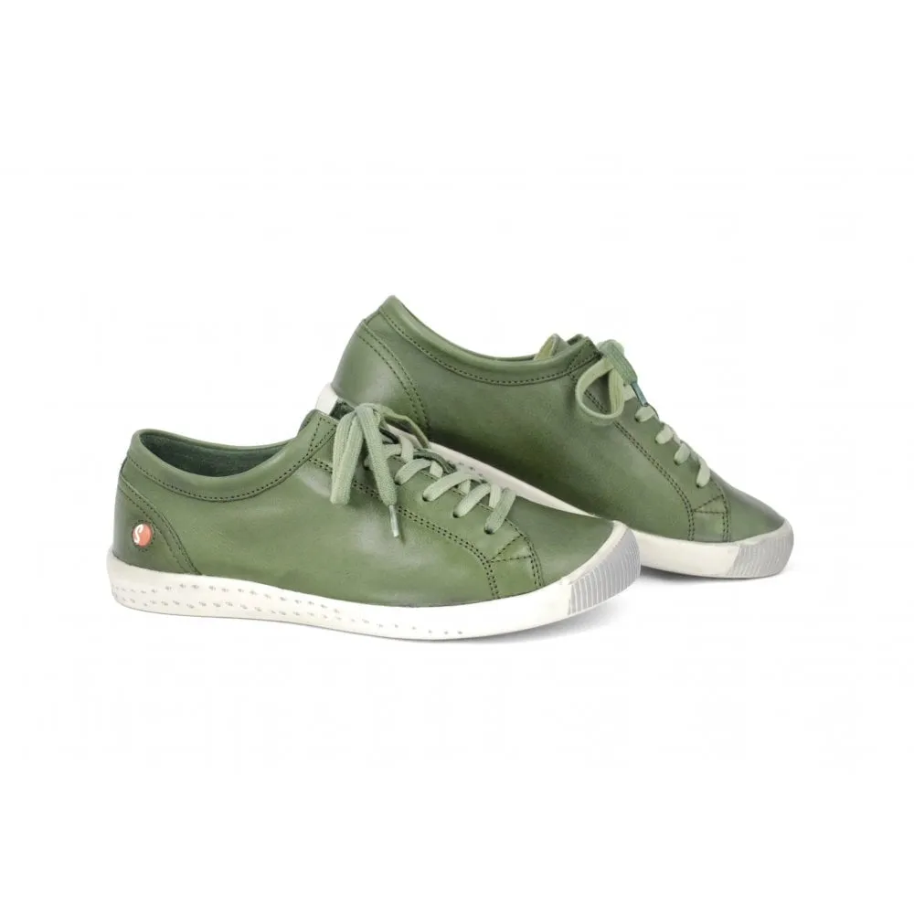 Softinos ISLA lace up leather sneaker OLIVE