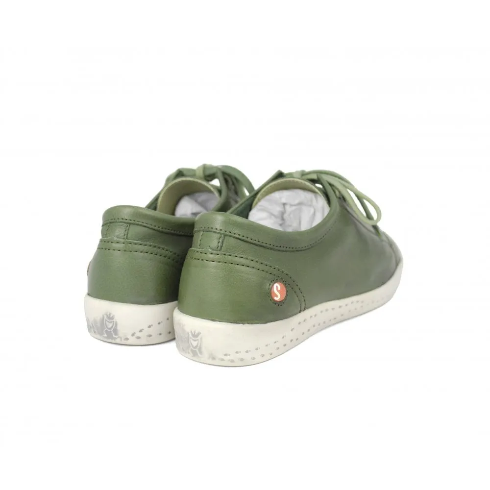 Softinos ISLA lace up leather sneaker OLIVE
