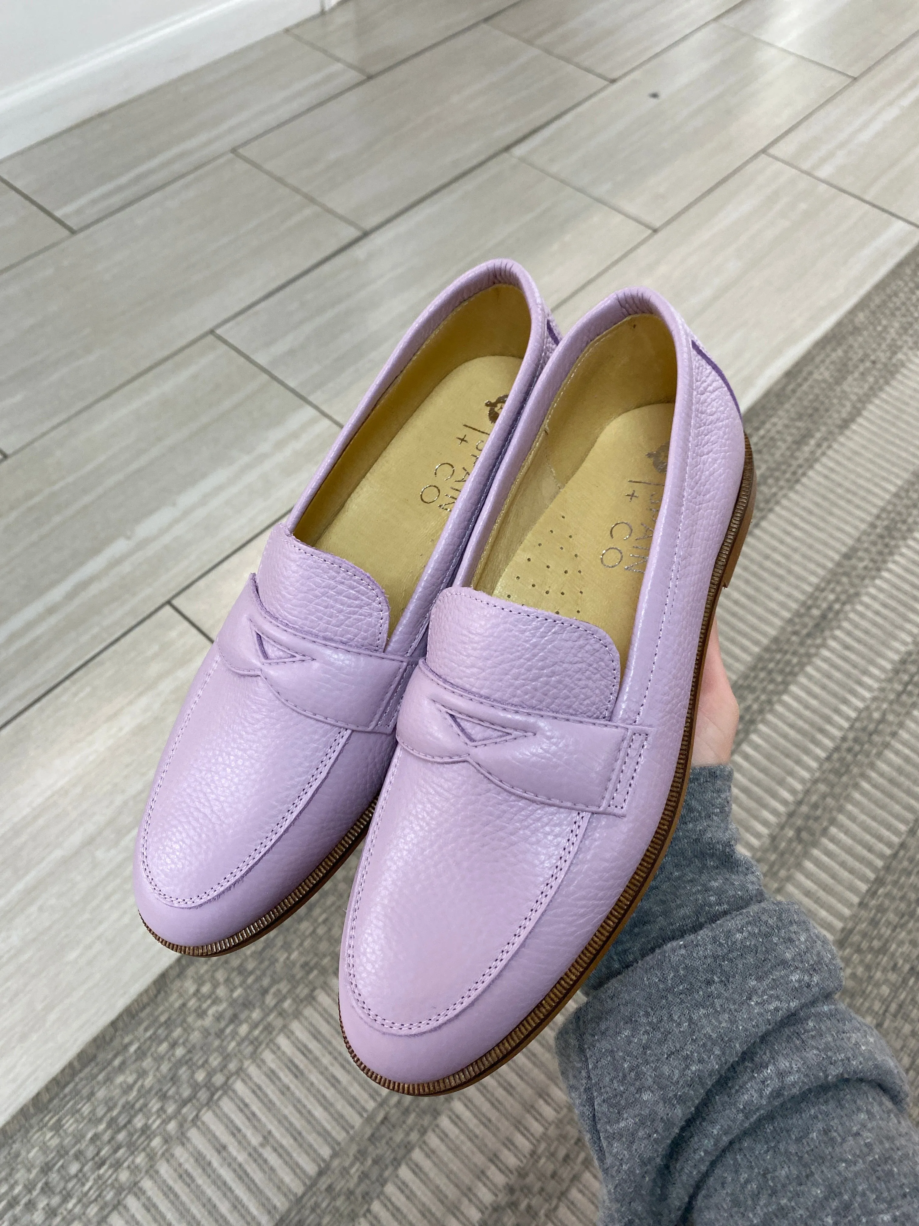 Spain Co Lilac Leather Penny Loafer