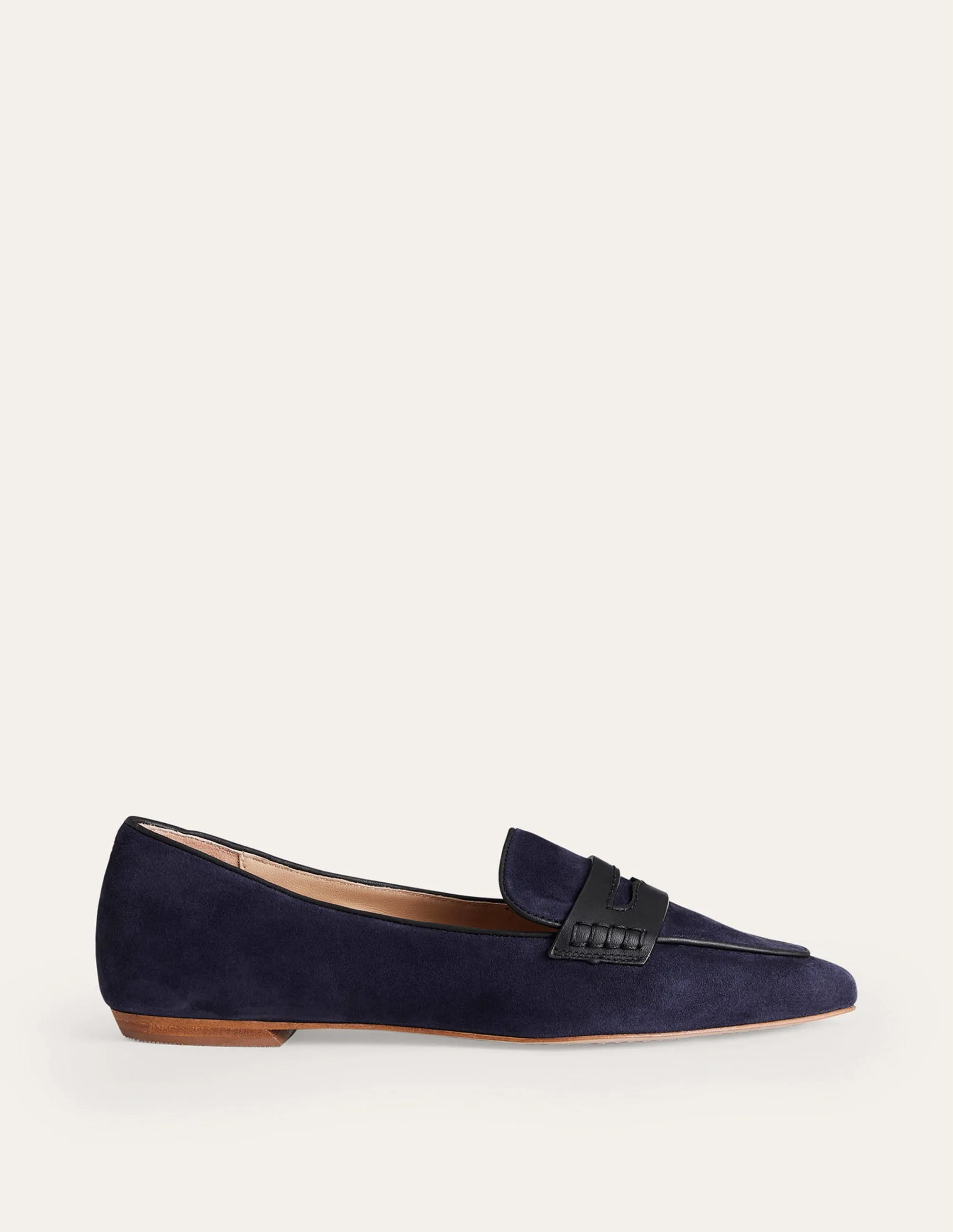 Spitz zulaufende Loafer-Marineblau Veloursleder