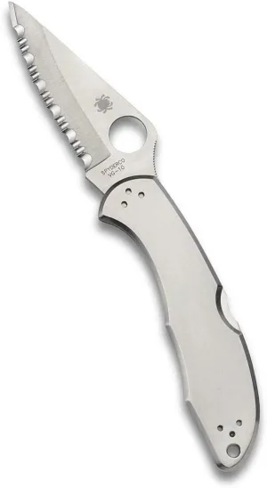 Spyderco Delica 4 Signature Knife with 2.95" Saber-Ground VG-10 Steel Blade and Durable Stainless Steel Handle - C11P
