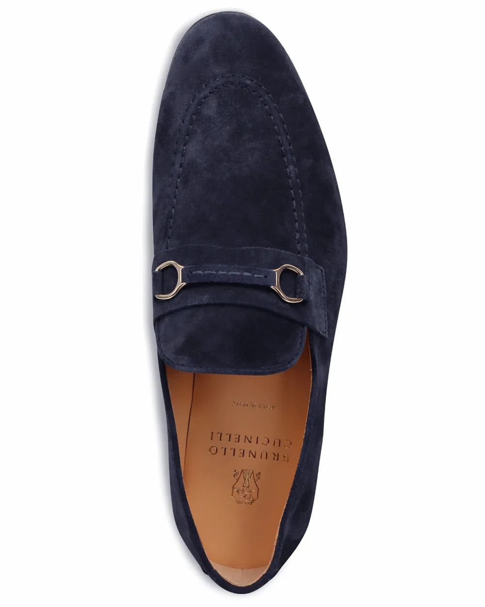 Suede Penny Loafer in Navy