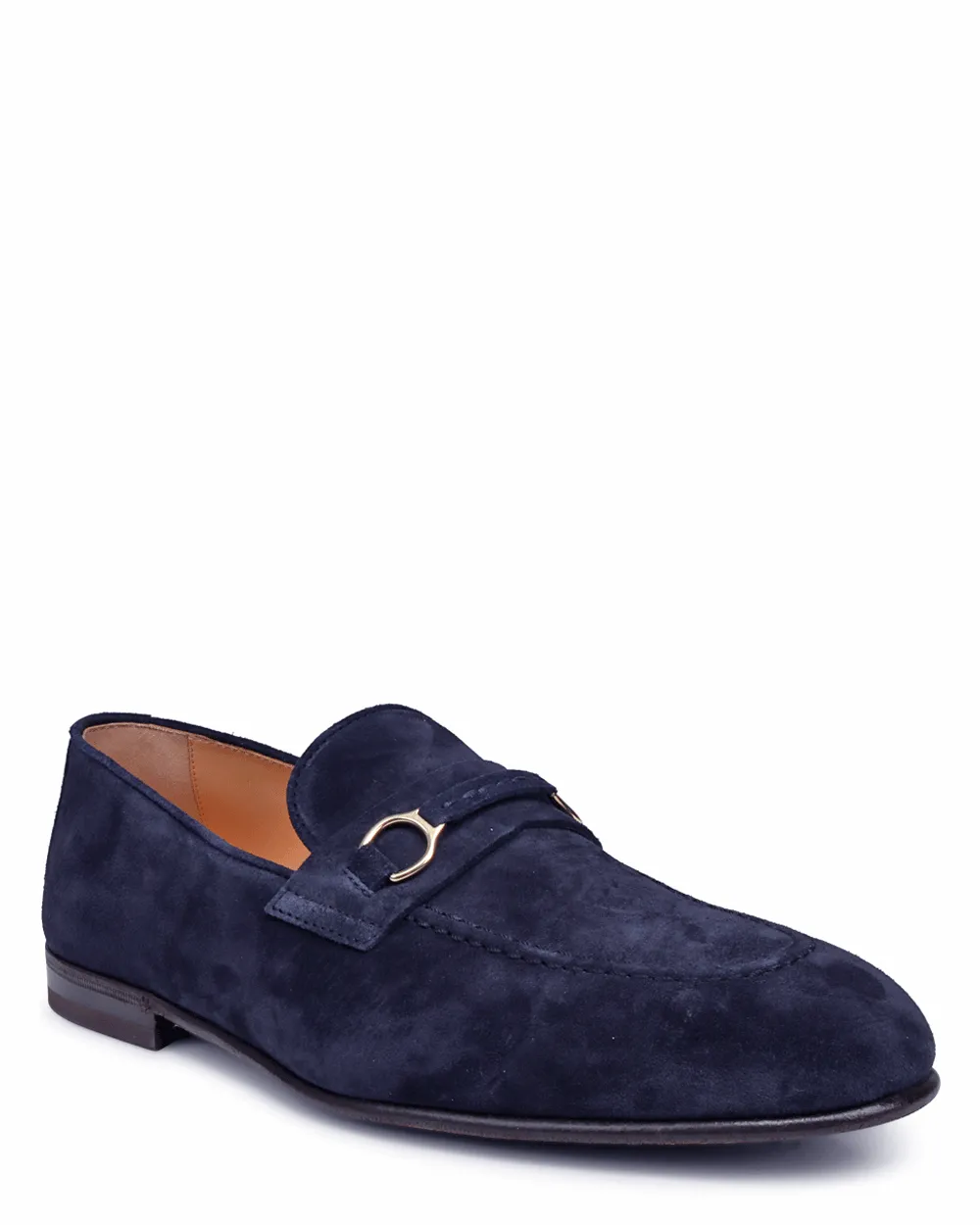 Suede Penny Loafer in Navy