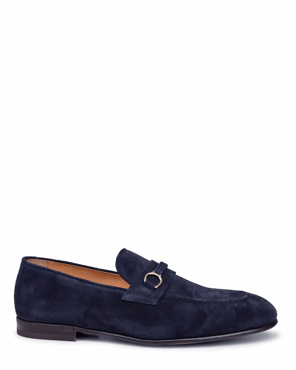 Suede Penny Loafer in Navy