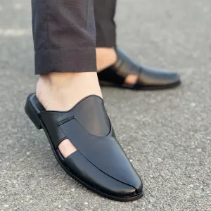 The Vintage Leather Mule SS-172 Black
