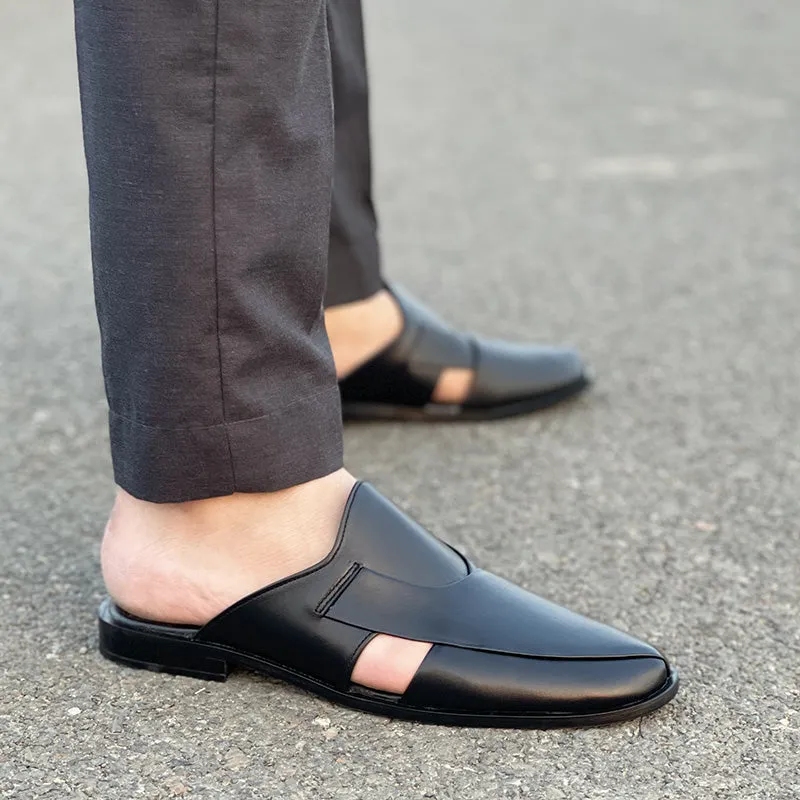The Vintage Leather Mule SS-172 Black