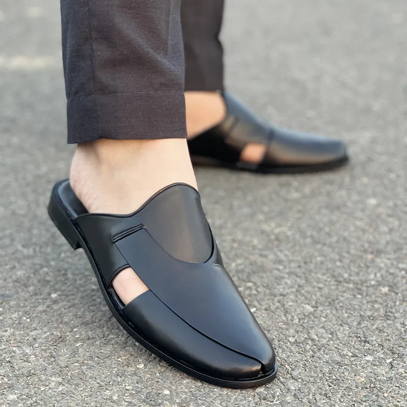 The Vintage Leather Mule SS-172 Black