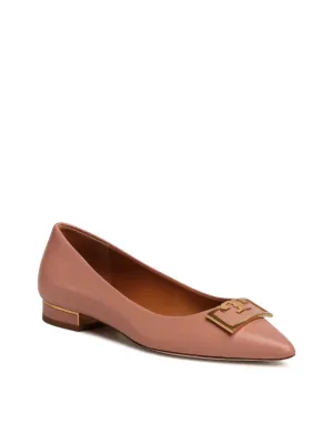 TORY BURCH GIGI POINTED TOE CALFSKIN LEATHER SHOES