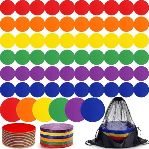 TPE Floor Spot Markers Dots for Gym Flat Non Slip Spot Marker Dance Dot for Classroom Gym Sports Soccer Basketball Agility Training Field Marking Equipment