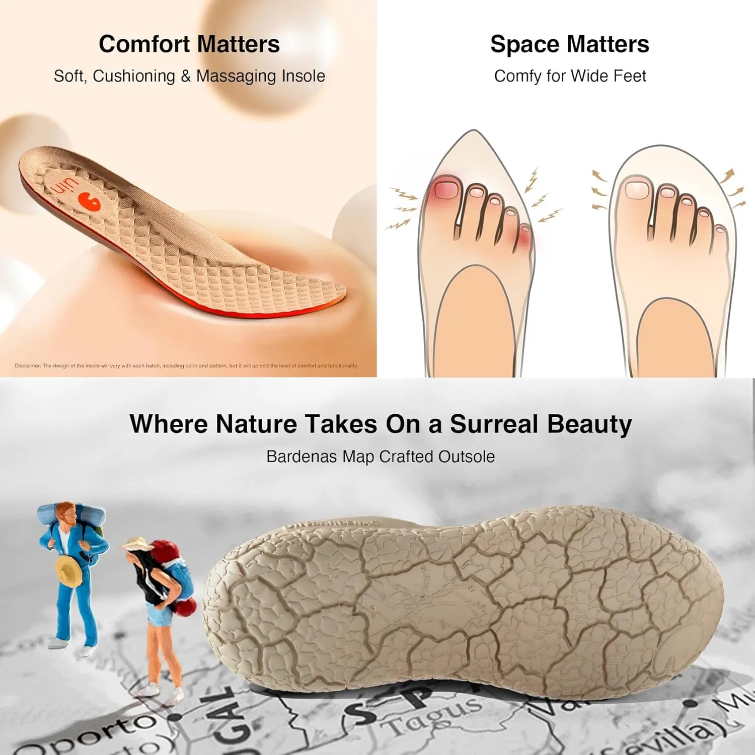 UIN Women's Walking Shoes Lace Up Casual Comfortable Art Painted Travel Sneaker Bardenas