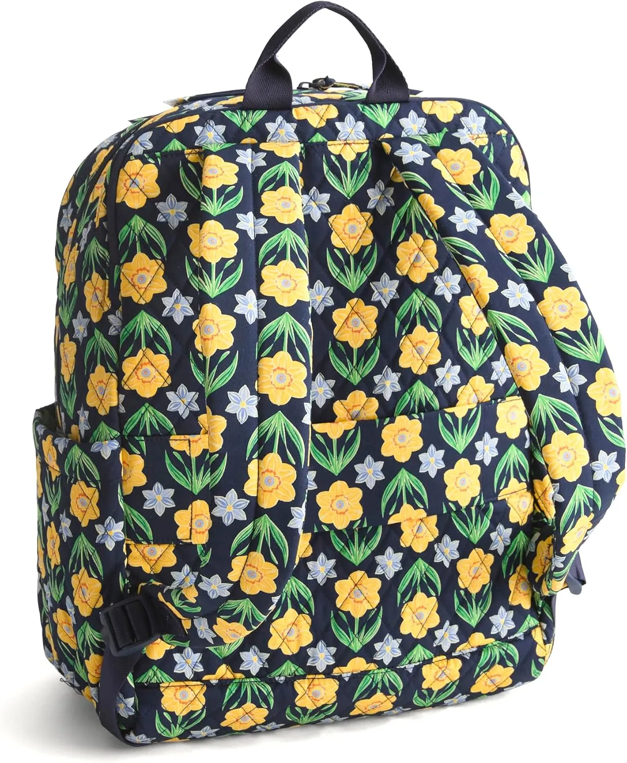 Vera Bradley Premium Cotton Large Bancroft Backpack, Daffodils