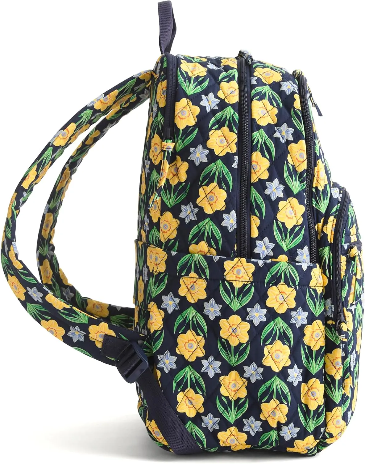 Vera Bradley Premium Cotton Large Bancroft Backpack, Daffodils