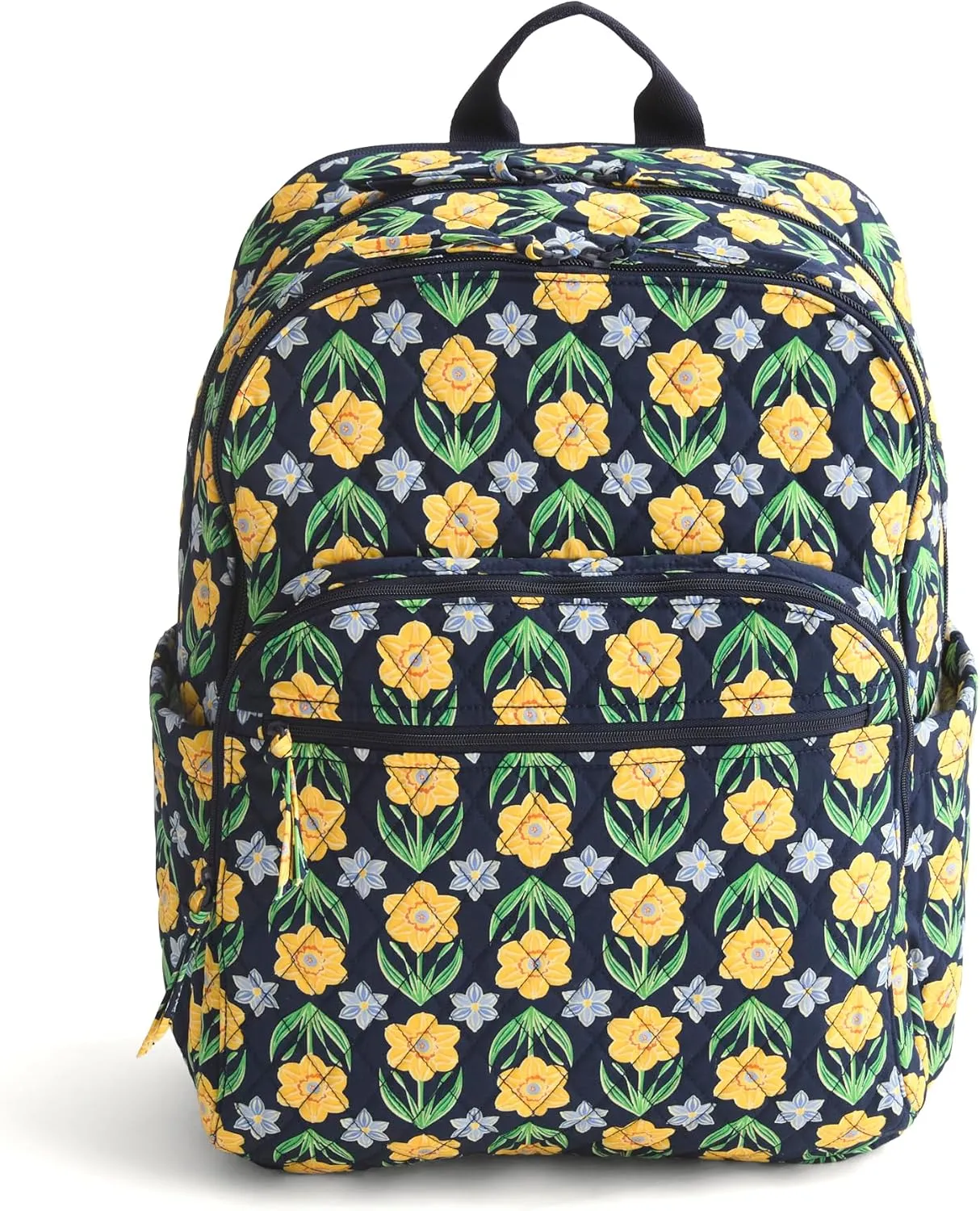 Vera Bradley Premium Cotton Large Bancroft Backpack, Daffodils