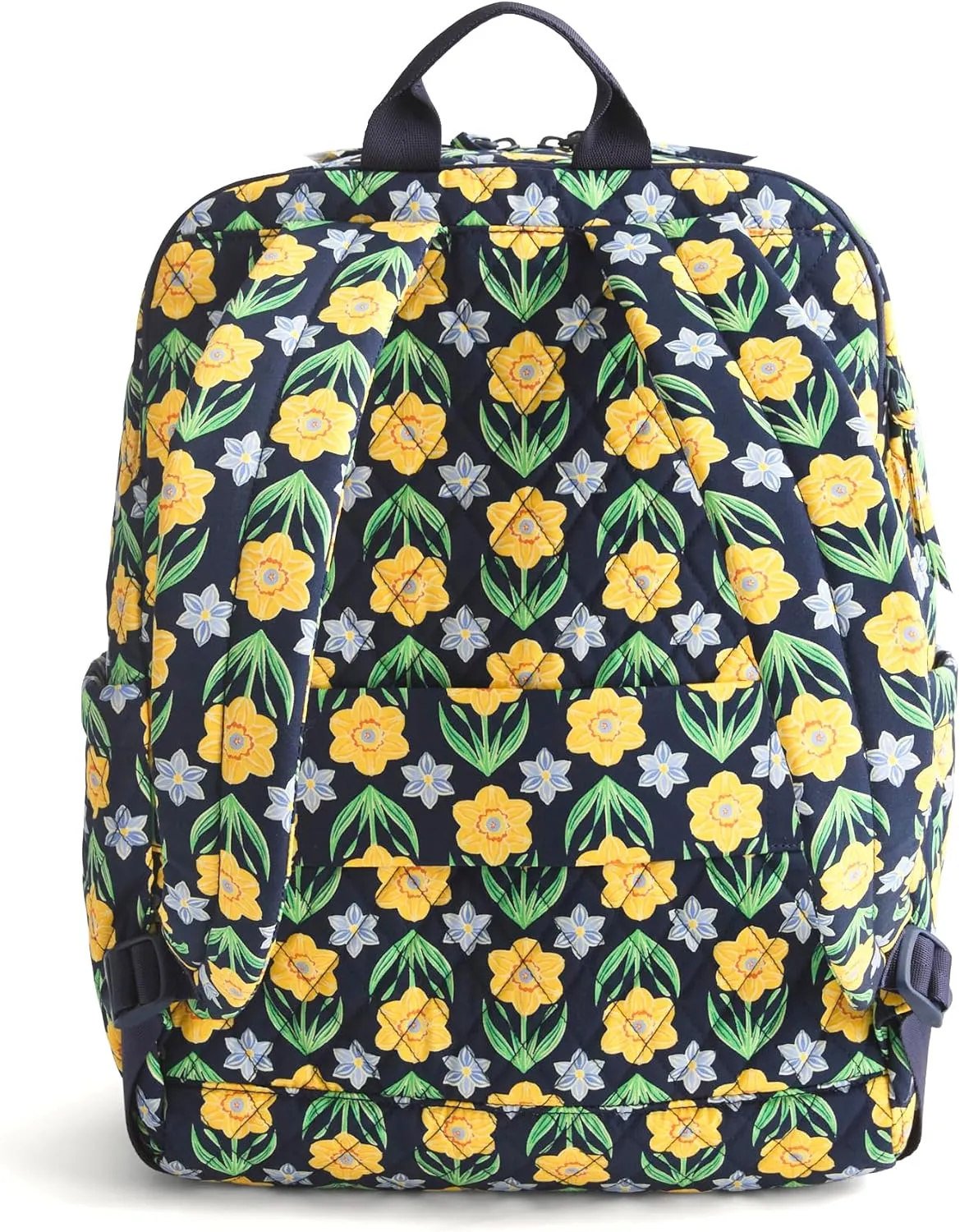 Vera Bradley Premium Cotton Large Bancroft Backpack, Daffodils