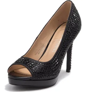 Wedding Candie Prom Lorraine Platform Peep Toe Rhinestone Pumps Lauren Dress Classy Expedited shipping 12