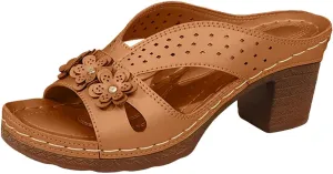 Wedge Sandals for Women Summer Women's Orthopedic Dressy Chunky Heel Sandal Comfortable Dressy Slip-On Open Toe Walking Shoes Casual Slip On Summer Shoes