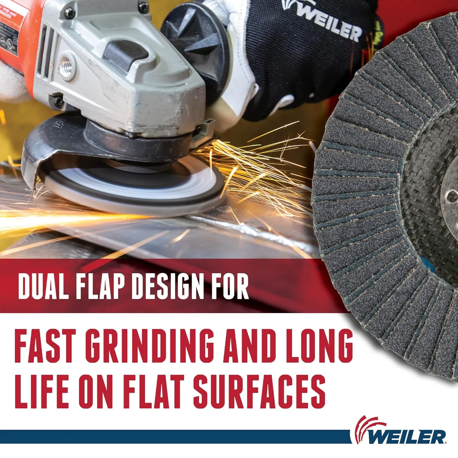 Weiler 51224 Tiger X Flap Disc, Ceramic and Zirconia Alumina, Flat, Phenolic Backing, 60 Grit, 4-1/2", 7/8" Arbor Hole (Pack of 10)
