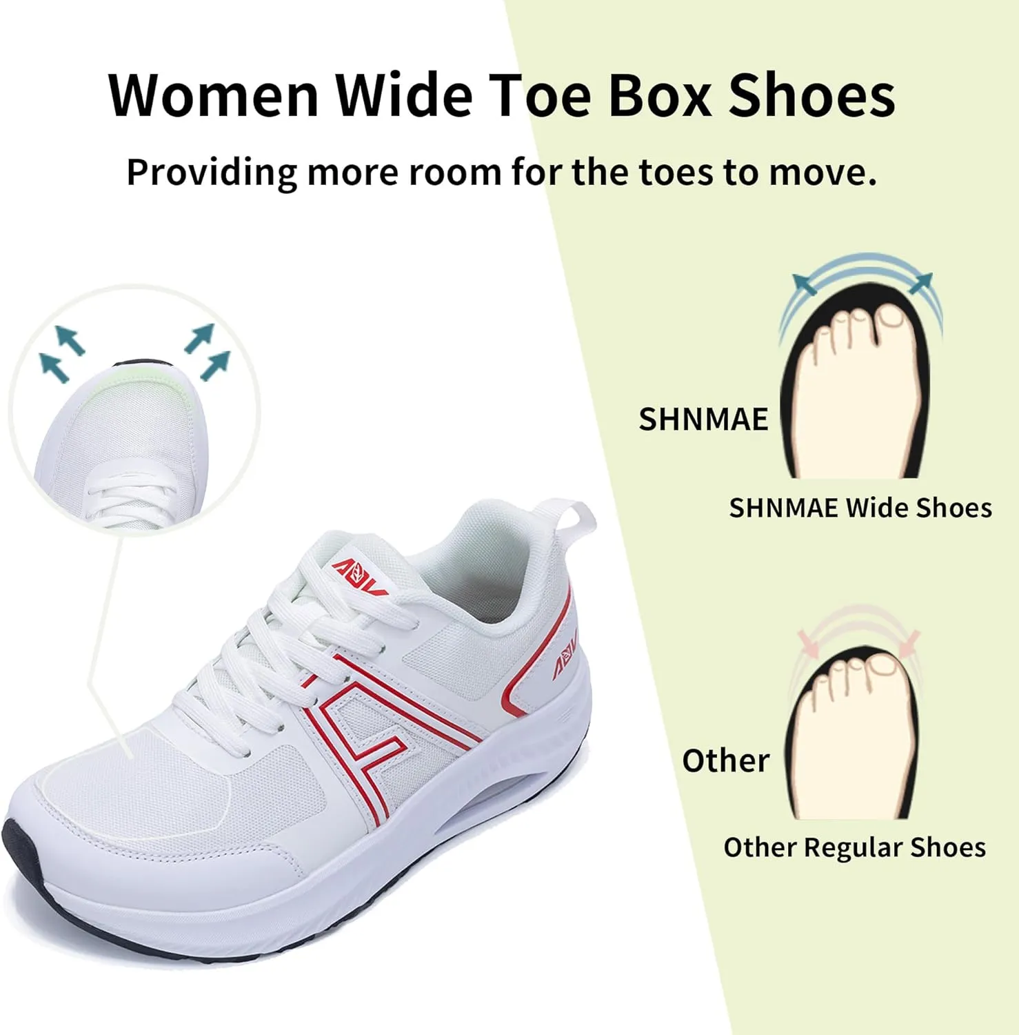 Wide Toe Box Shoes Women Arch Support Walking Shoes Plantar Fasciitis Orthotic Tennis Sneakers
