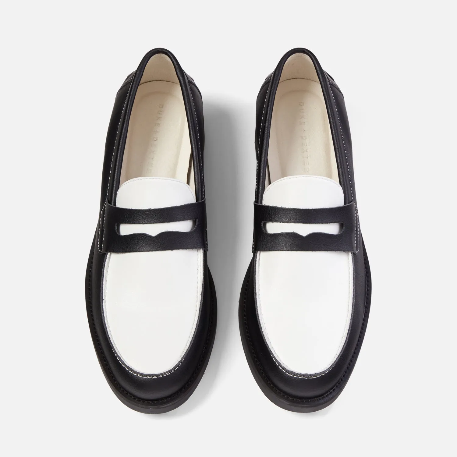 Wilde Black   White Vegan Penny Loafer - Men's
