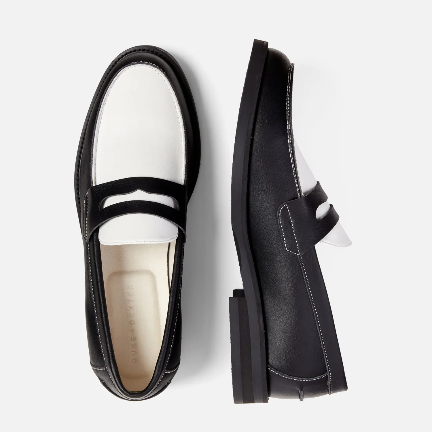 Wilde Black   White Vegan Penny Loafer - Men's
