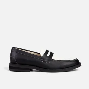 Wilde Black   White Vegan Penny Loafer - Men's