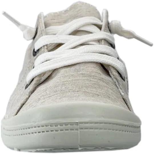 Women Slip-On Linen Canvas Lace-Up Fashion Sneaker