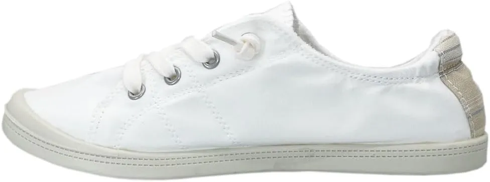 Women Slip-On Linen Canvas Lace-Up Fashion Sneaker