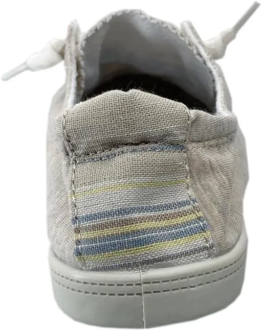 Women Slip-On Linen Canvas Lace-Up Fashion Sneaker