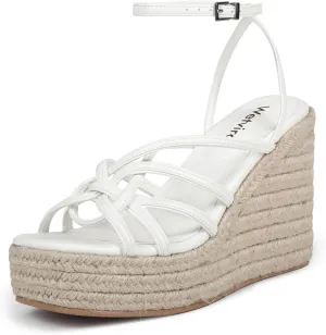Women's Espadrille Wedge Sandal Casual Summer Square Toe Strappy Platform Sandal for Women