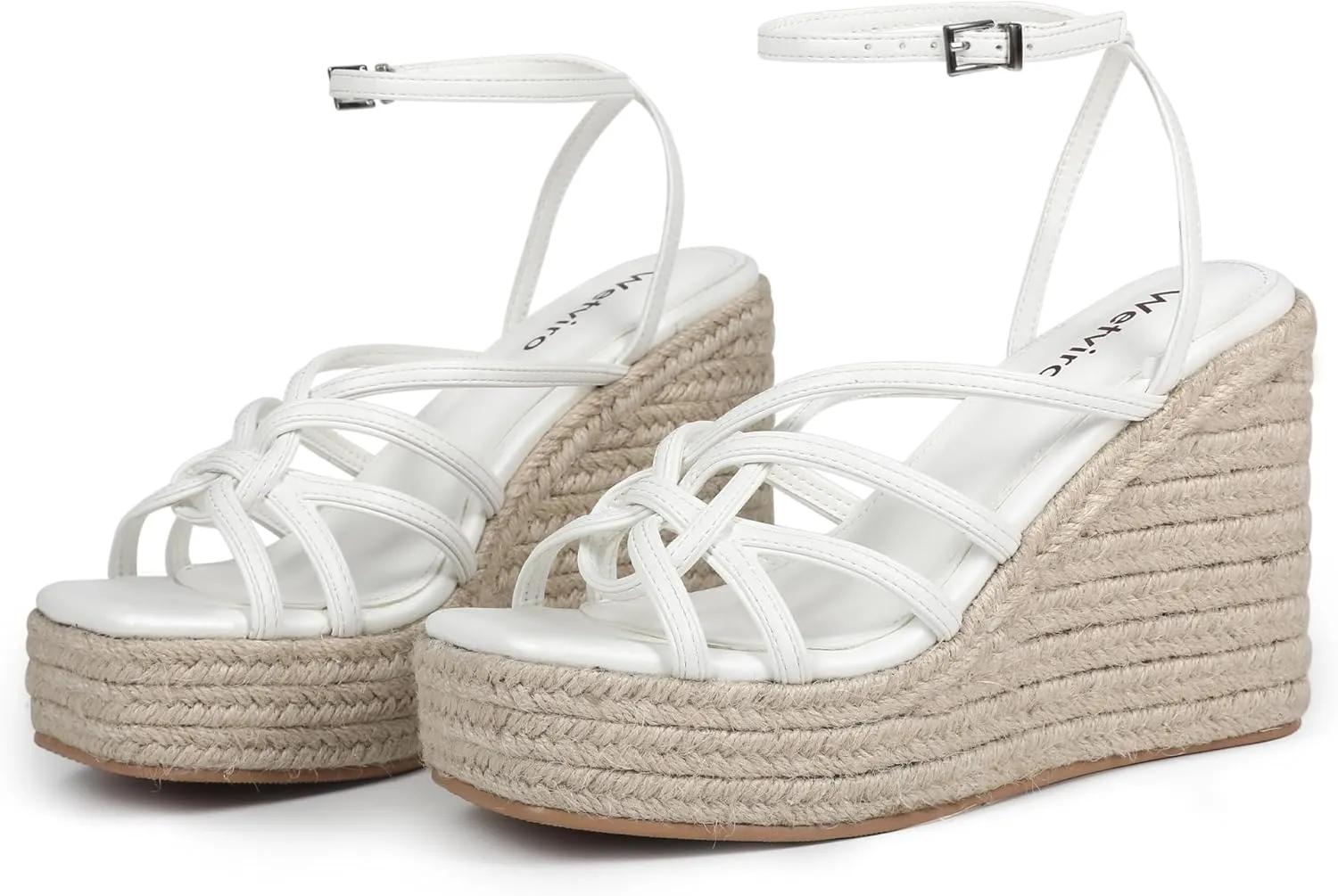 Women's Espadrille Wedge Sandal Casual Summer Square Toe Strappy Platform Sandal for Women
