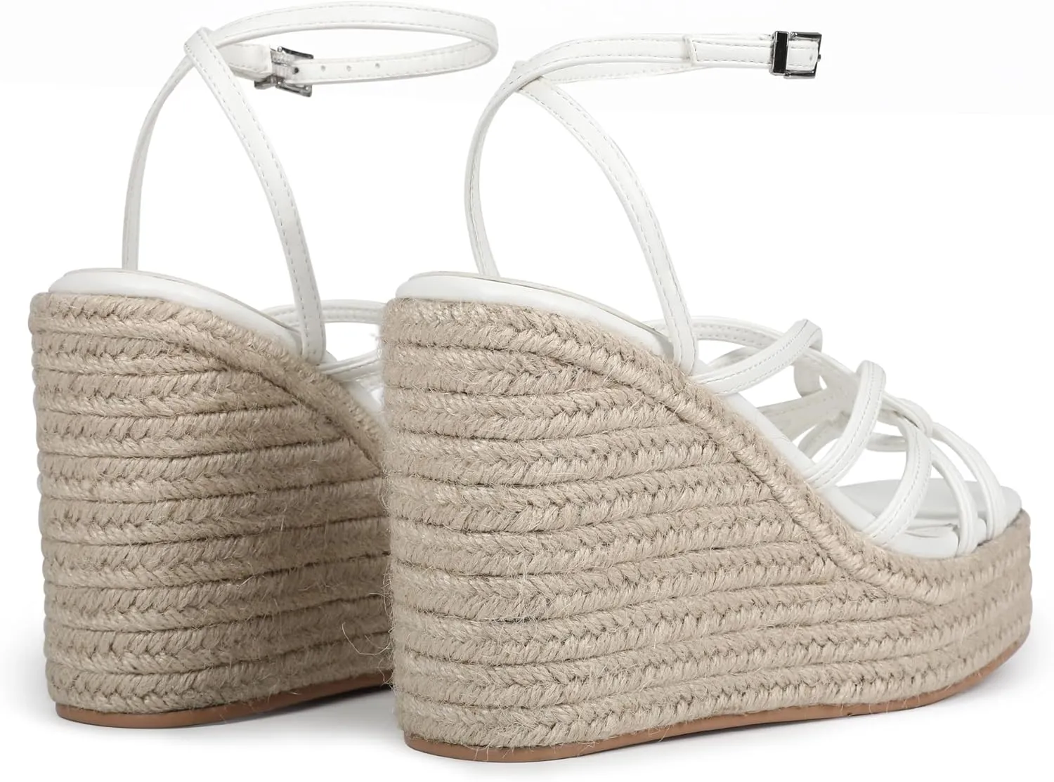 Women's Espadrille Wedge Sandal Casual Summer Square Toe Strappy Platform Sandal for Women