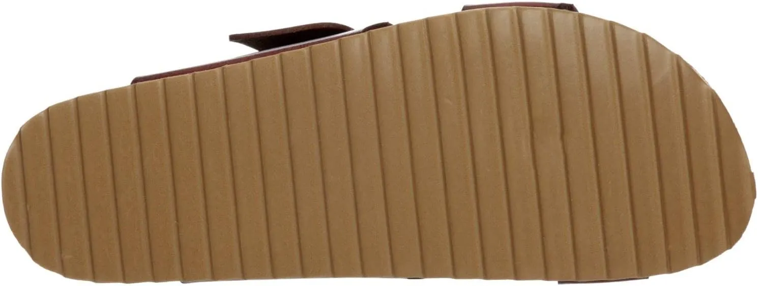 Women's Faux Leather Slip-On Two Strap Cork Bed Sandal