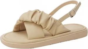 Women's Flat Sandals Open Toe Low Slip On Ankle Strap Casual Flat Sandals For Dressy Forma Daily Work Party Wedding