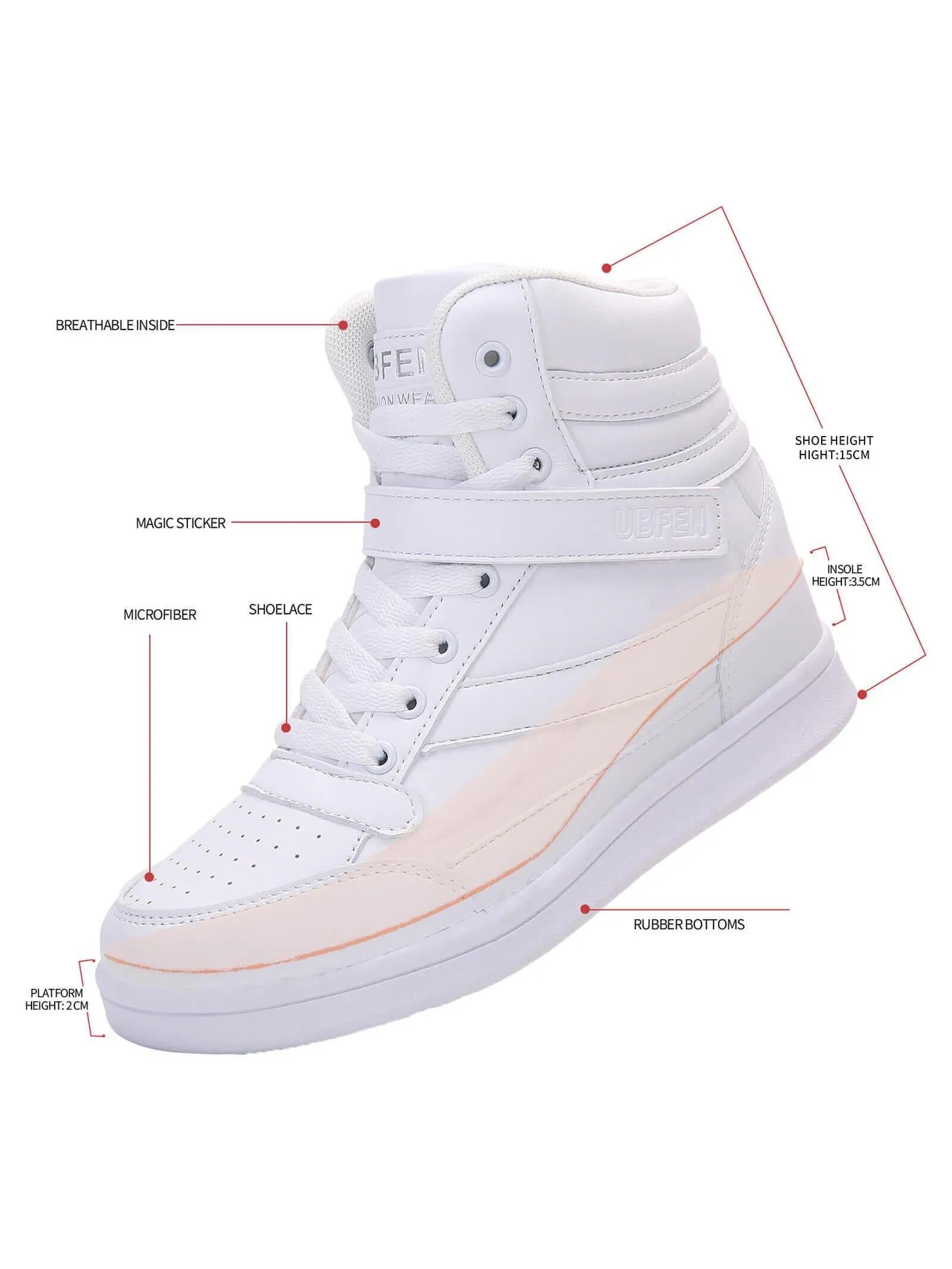 Women's Hidden Wedge Fashion Sneakers with Platform Heel