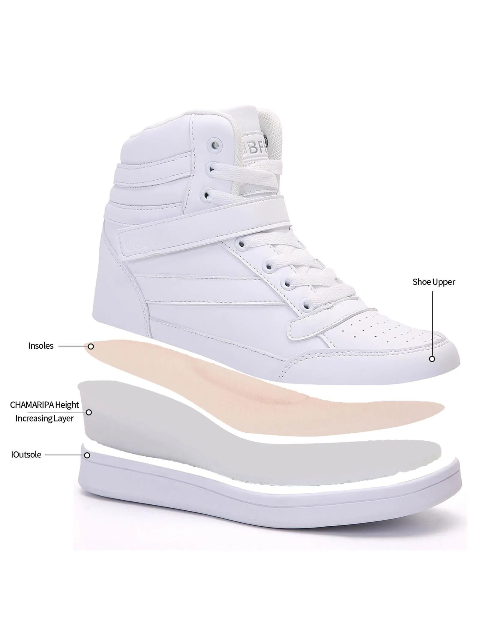Women's Hidden Wedge Fashion Sneakers with Platform Heel