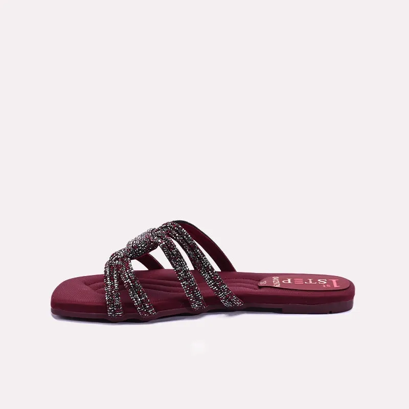 Womens Maroon Formal Slip On 0412979