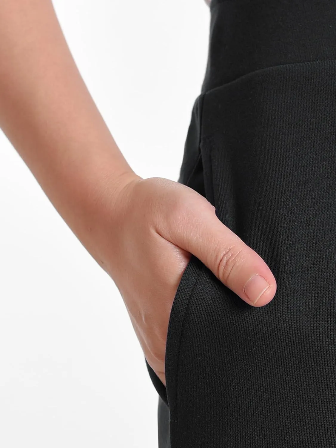 Women's Petite Knit Pants Pull On with Pockets