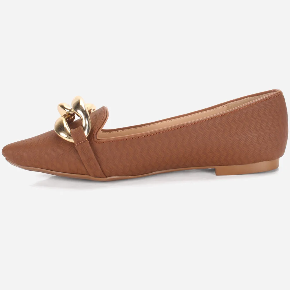 Women's "BATTY" Pointed Toe Decorated Flat Pumps
