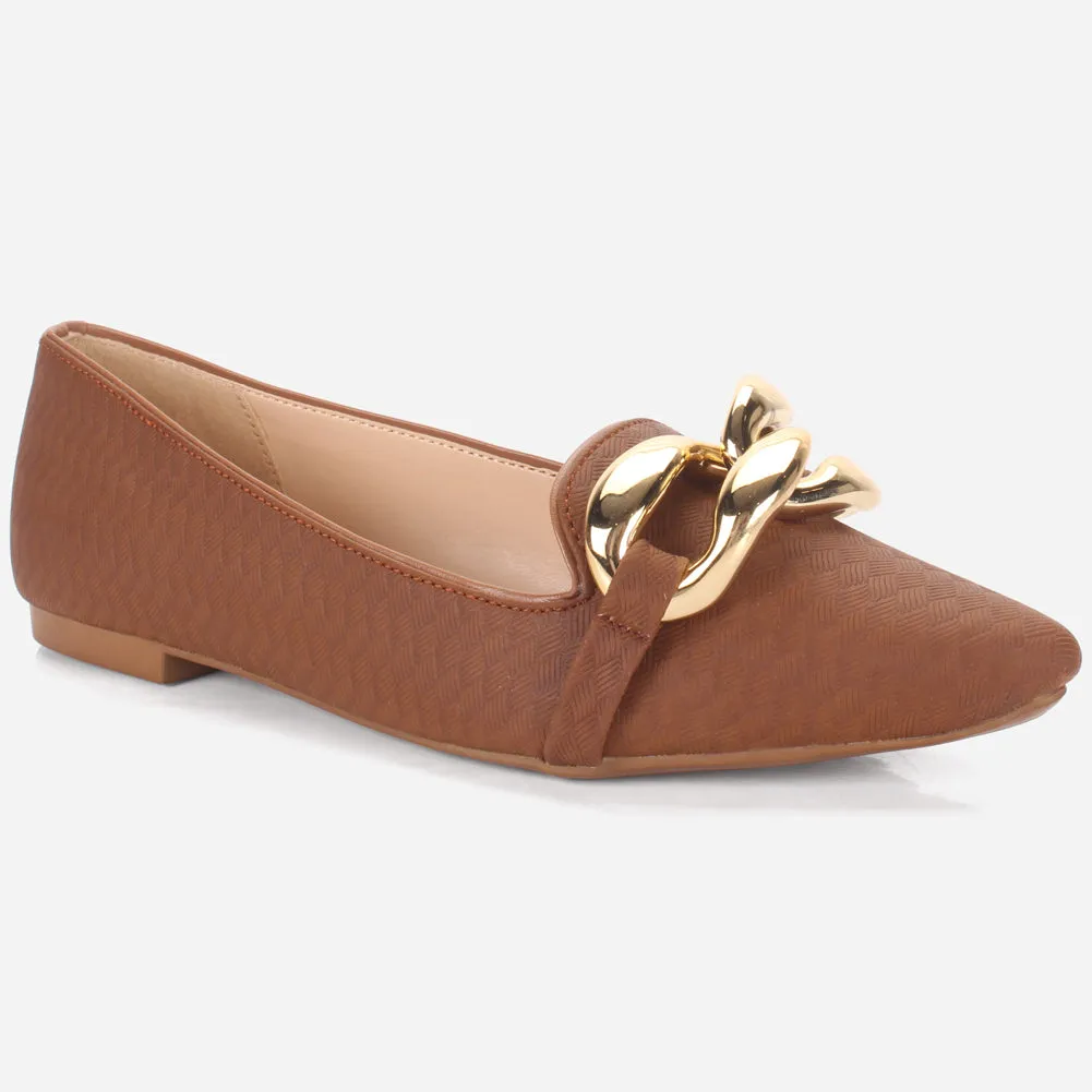 Women's "BATTY" Pointed Toe Decorated Flat Pumps