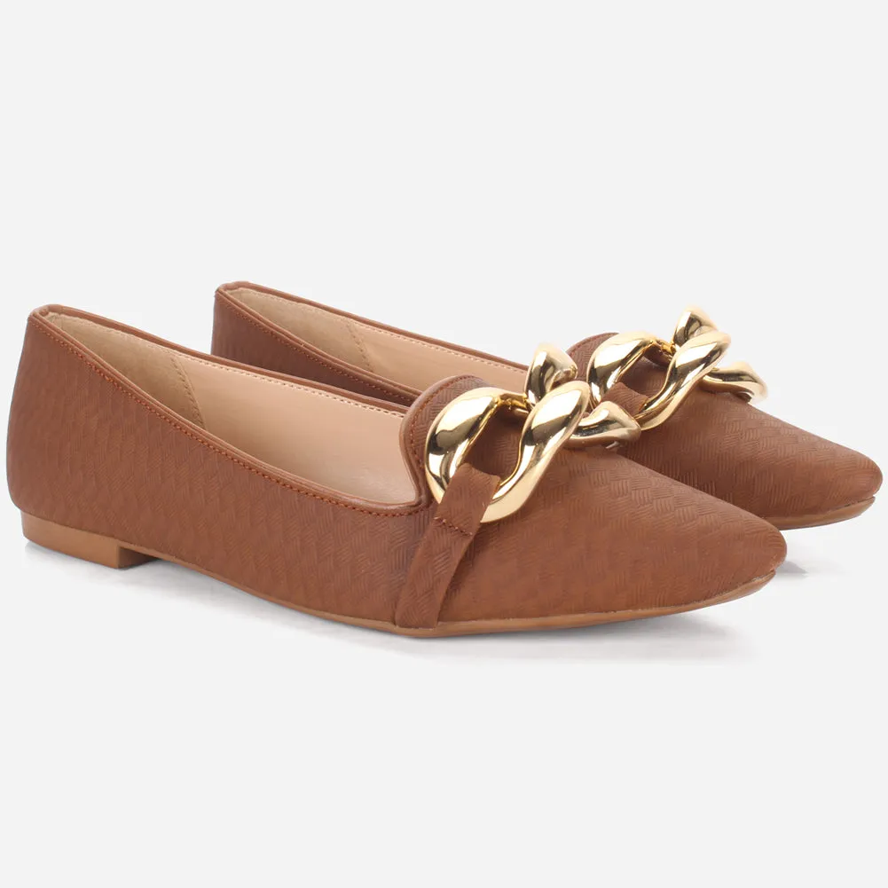 Women's "BATTY" Pointed Toe Decorated Flat Pumps
