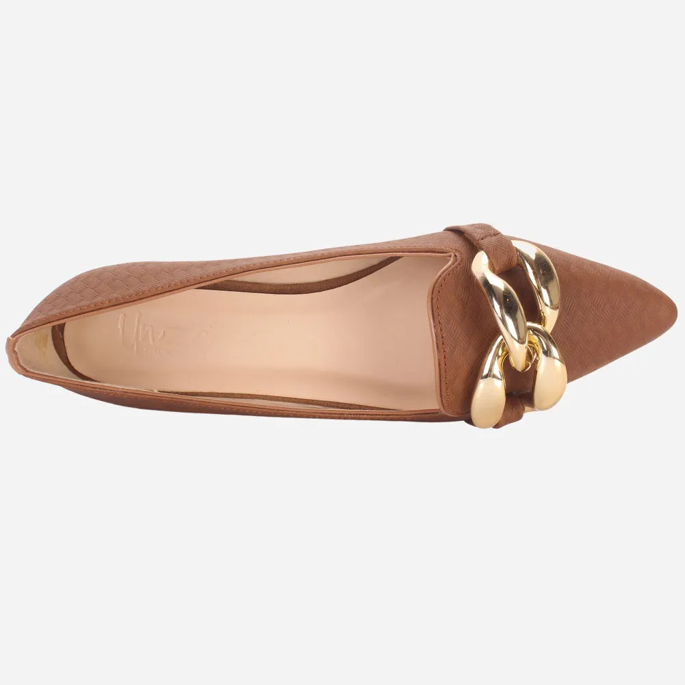 Women's "BATTY" Pointed Toe Decorated Flat Pumps