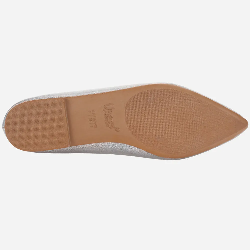 Women's "GLIZ" Pointed Toe Decorated Flat Pumps