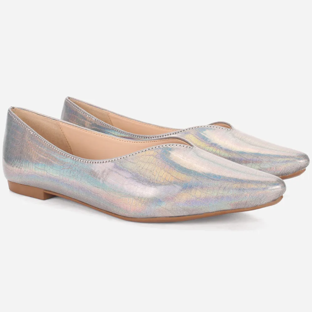 Women's "GLIZ" Pointed Toe Decorated Flat Pumps